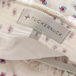 Tuckernuck Floral Midi Dress w/ Pockets, Size S, White Blue Red